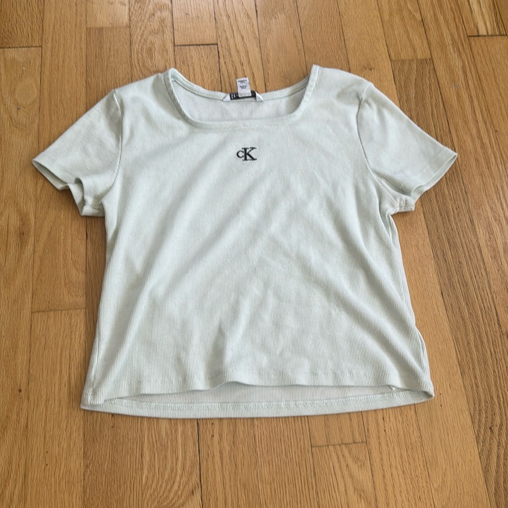 Calvin Klein light teal tight tshirt